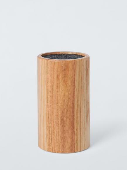 John Lewis Universal Round Empty Knife Block, FSC-Certified (Oak Wood), Natural, Natural