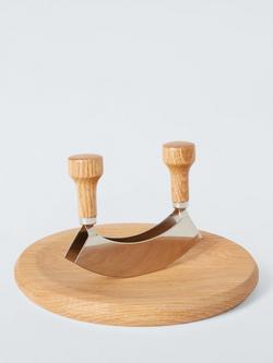 John Lewis Lifestyle Double Blade Mezzaluna & Oak Board, 