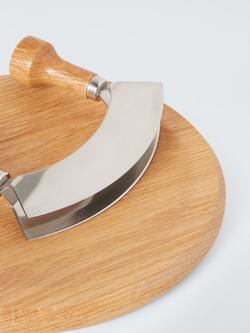 John Lewis Lifestyle Double Blade Mezzaluna & Oak Board - view 2, 