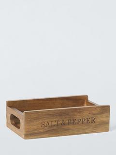 John Lewis ANYDAY Acacia Wood Salt & Pepper Crate