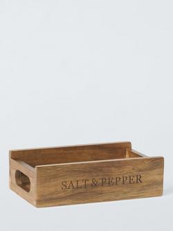 John Lewis ANYDAY Acacia Wood Salt & Pepper Crate, Natural