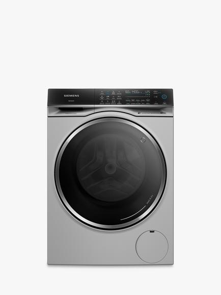 Siemens iQ700 WN54C2ATGB i-DOS Freestanding Washer Dryer, 10.5kg/6kg Load, 1400rpm Spin, Silver, Silver