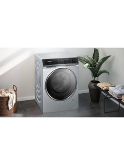 Siemens iQ700 WN54C2ATGB i-DOS Freestanding Washer Dryer, 10.5kg/6kg Load, 1400rpm Spin, Silver - view 2, Silver