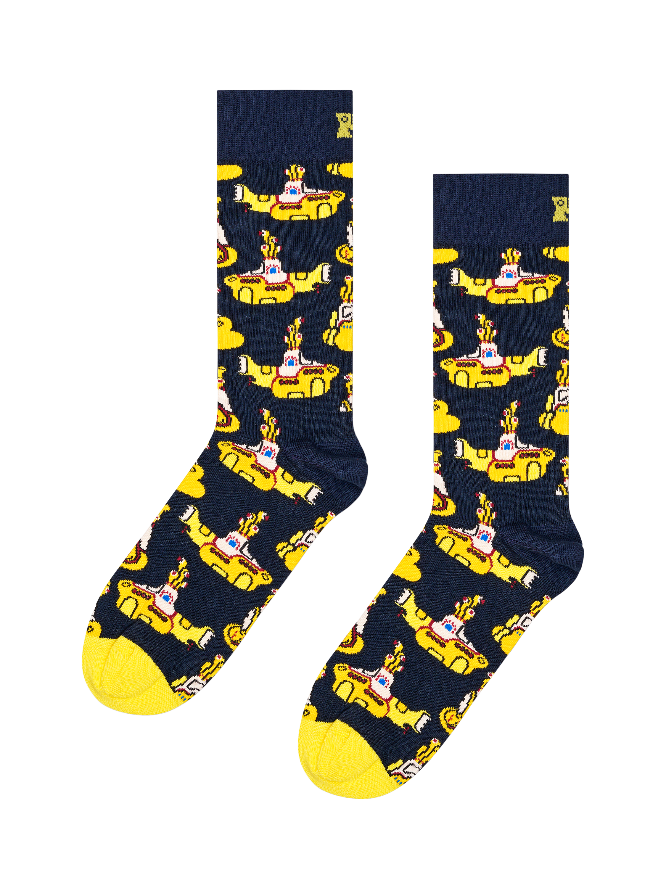 Product image 1 of 4, which shows Happy Socks The Beatles Yellow Submarine Socks, Navy/Multi, One Size