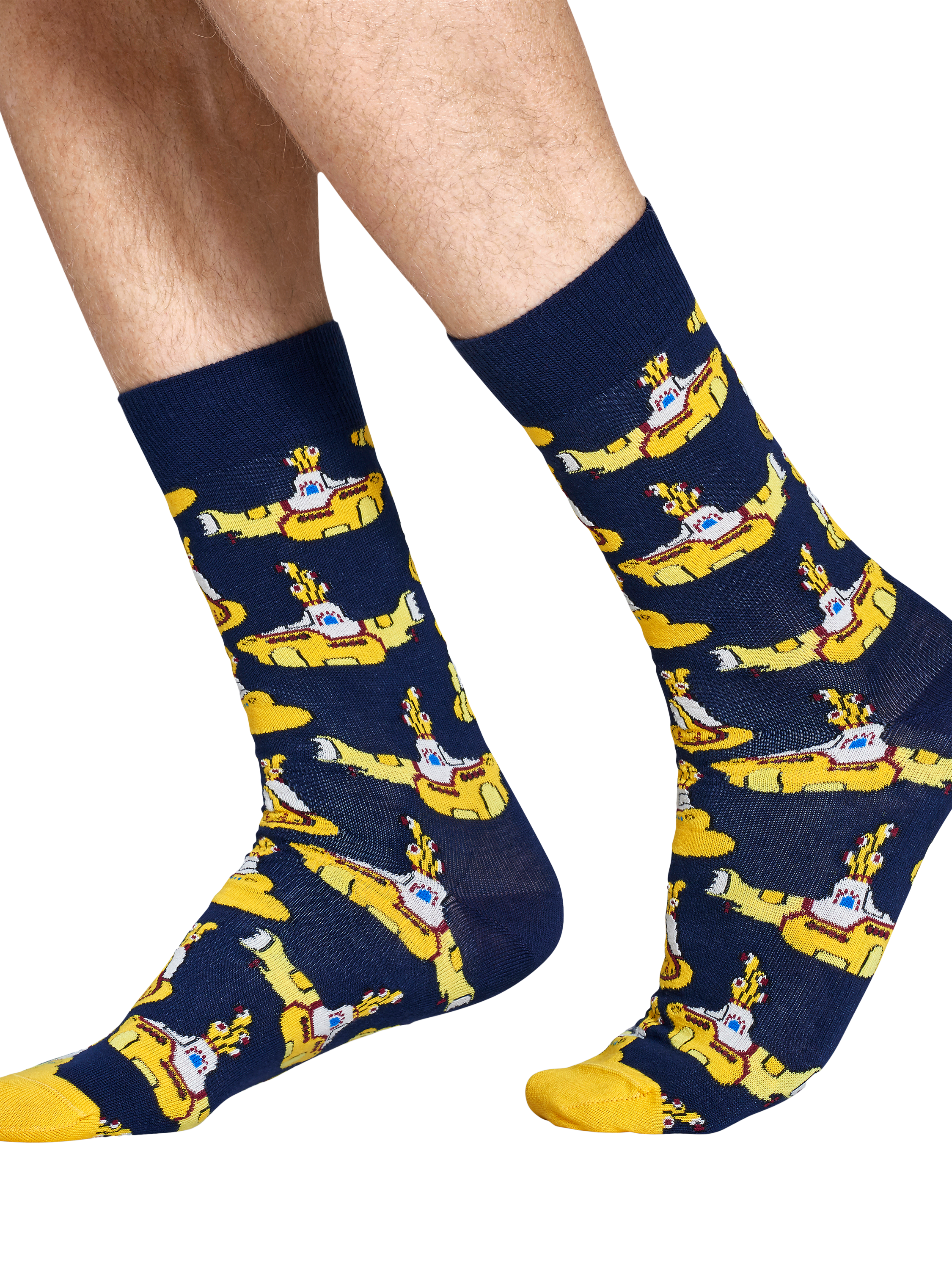 Product image 3 of 4, which shows Happy Socks The Beatles Yellow Submarine Socks, Navy/Multi, One Size