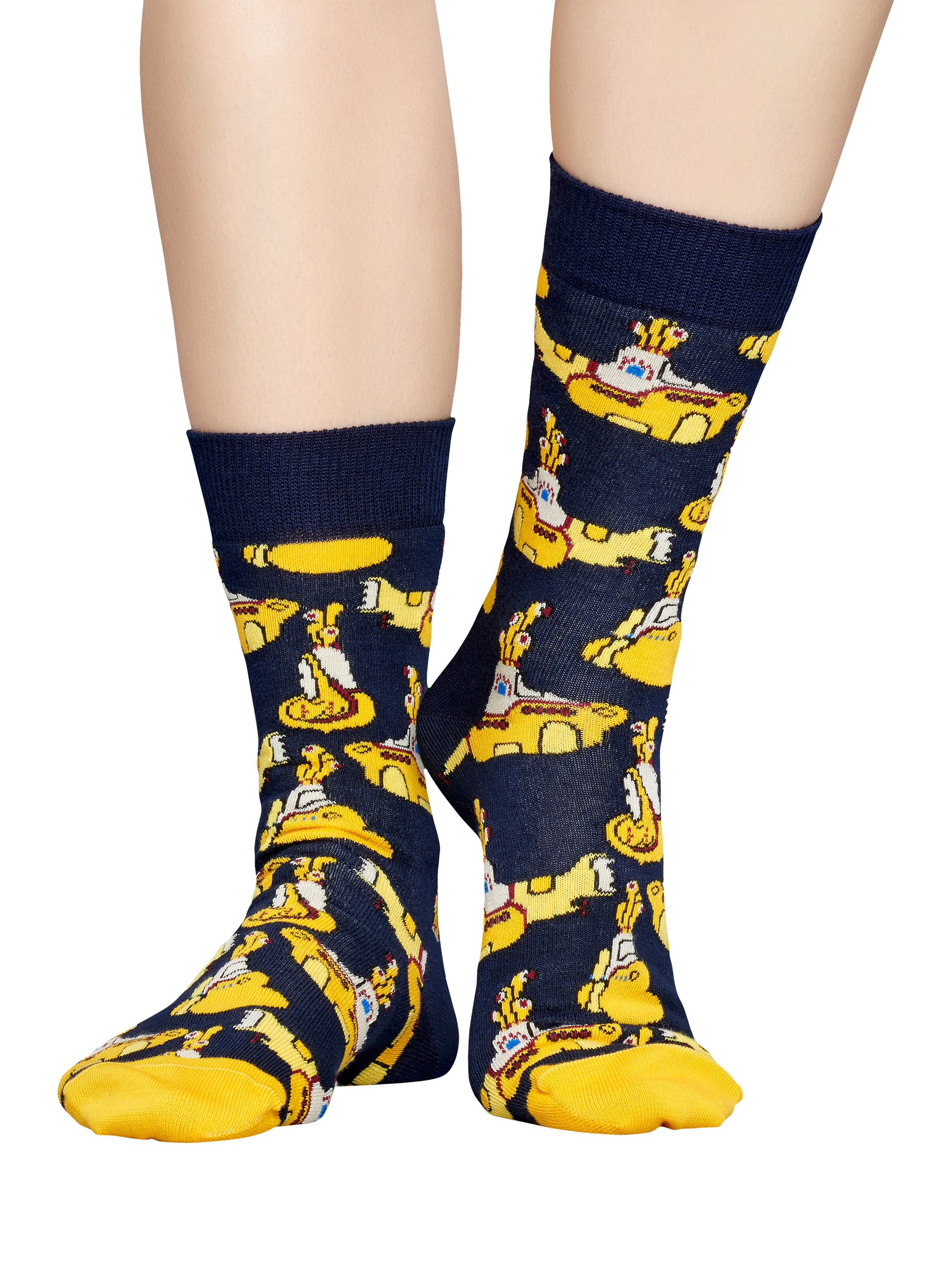 Product image 4 of 4, which shows Happy Socks The Beatles Yellow Submarine Socks, Navy/Multi, One Size