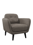 John Lewis Arlo Leather Armchair, Dark Leg, Demetra Grey