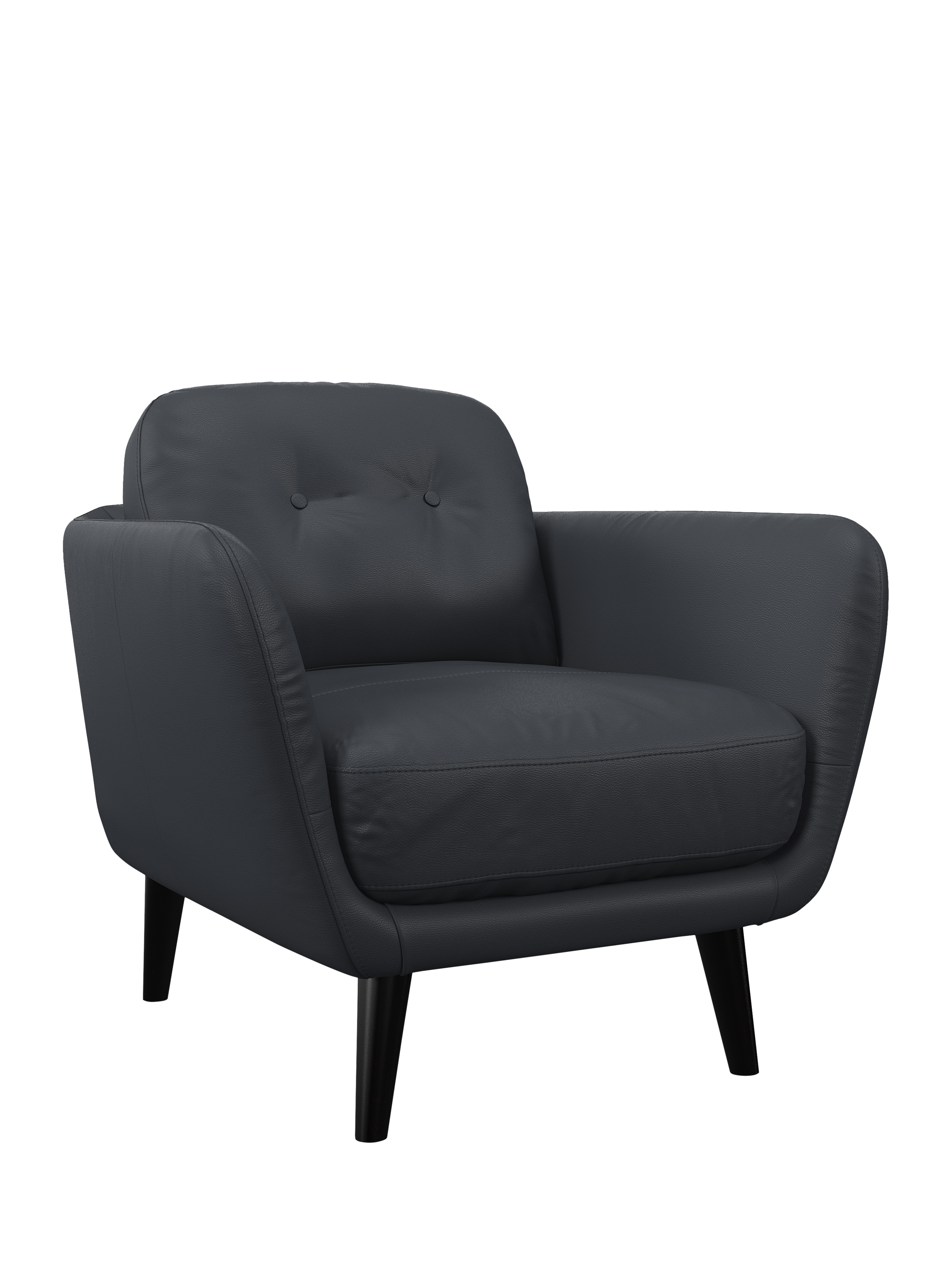 Arlo Range, John Lewis Arlo Leather Armchair, Dark Leg, Matt Navy