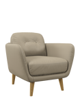 John Lewis Arlo Leather Armchair, Light Leg, Matt Pearl