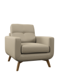 John Lewis Barbican Leather Armchair, Light Leg