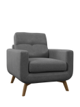 John Lewis Barbican Leather Armchair, Light Leg, Vintage Shadow