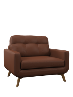 John Lewis Barbican Leather Snuggler, Light Leg, Matt Chestnut