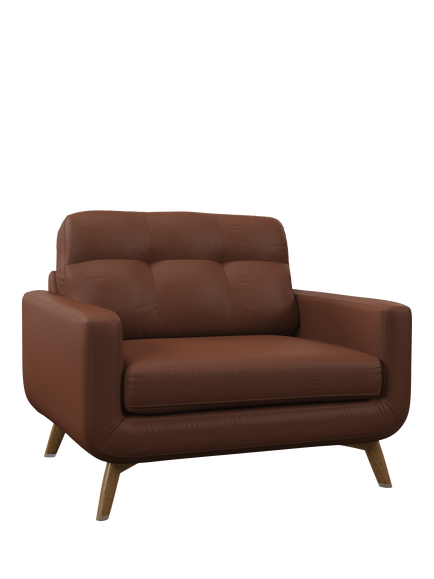 John Lewis Barbican Leather Snuggler, Light Leg, Matt Chestnut