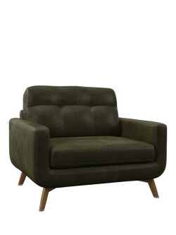 John Lewis Barbican Leather Snuggler, Light Leg, Demetra Green