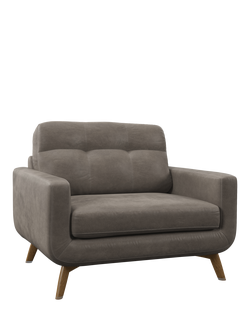 John Lewis Barbican Leather Snuggler, Light Leg, Demetra Grey