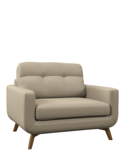 John Lewis Barbican Leather Snuggler, Light Leg, Matt Pearl