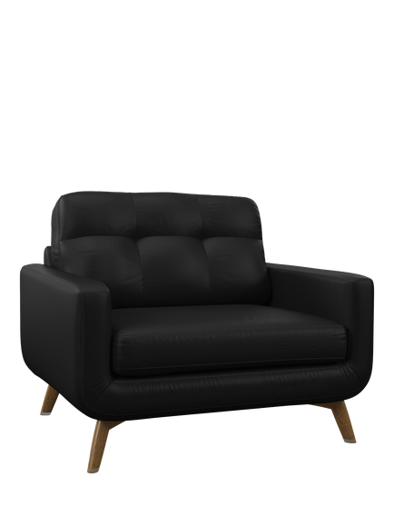 John Lewis Barbican Leather Snuggler, Light Leg, Matt Black
