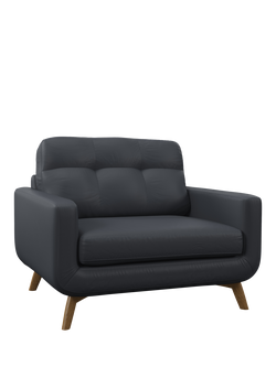 John Lewis Barbican Leather Snuggler, Light Leg, Matt Navy