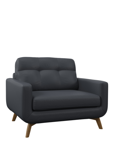 John Lewis Barbican Leather Snuggler, Light Leg, Matt Navy