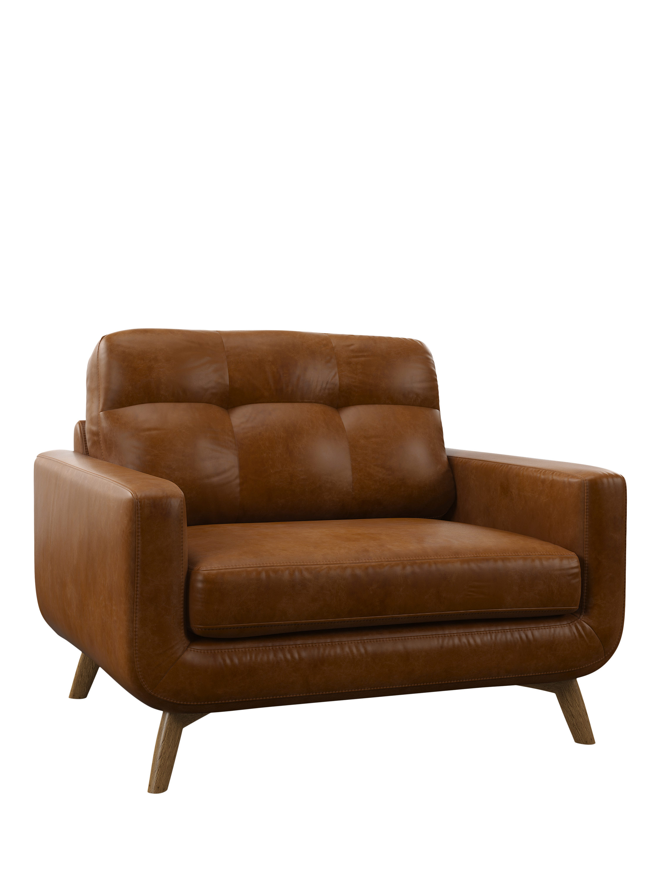 Barbican Range, John Lewis Barbican Leather Snuggler, Light Leg, Premium Caramel
