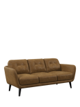 John Lewis Arlo Large 3 Seater Leather Sofa, Dark Leg