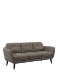 John Lewis Arlo Large 3 Seater Leather Sofa, Dark Leg, Demetra Grey