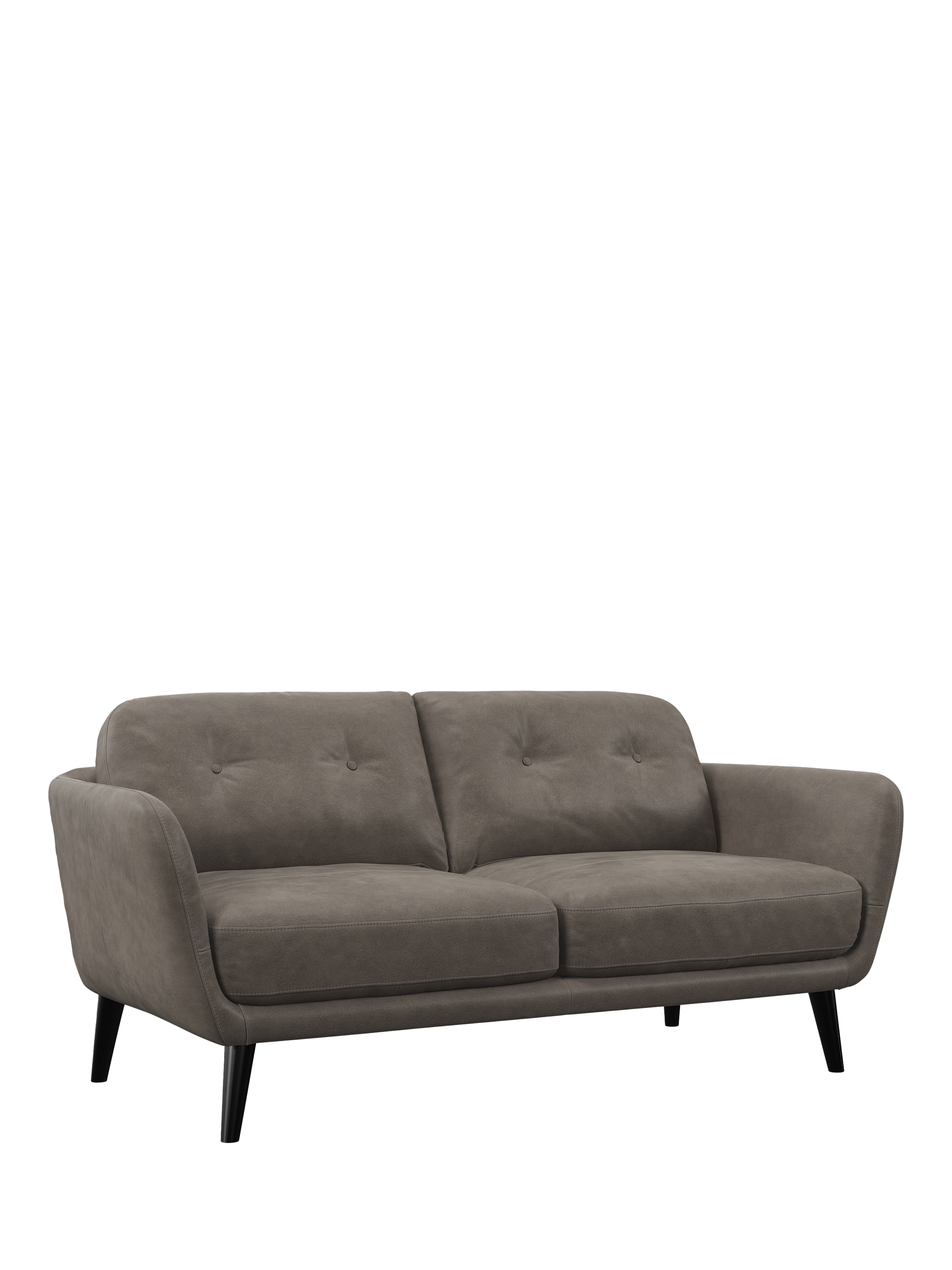 Arlo Range, John Lewis Arlo Medium 2 Seater Leather Sofa, Dark Leg, Demetra Grey