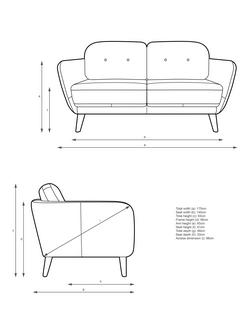 John Lewis Arlo Medium 2 Seater Leather Sofa, Dark Leg - view 2, Demetra Grey