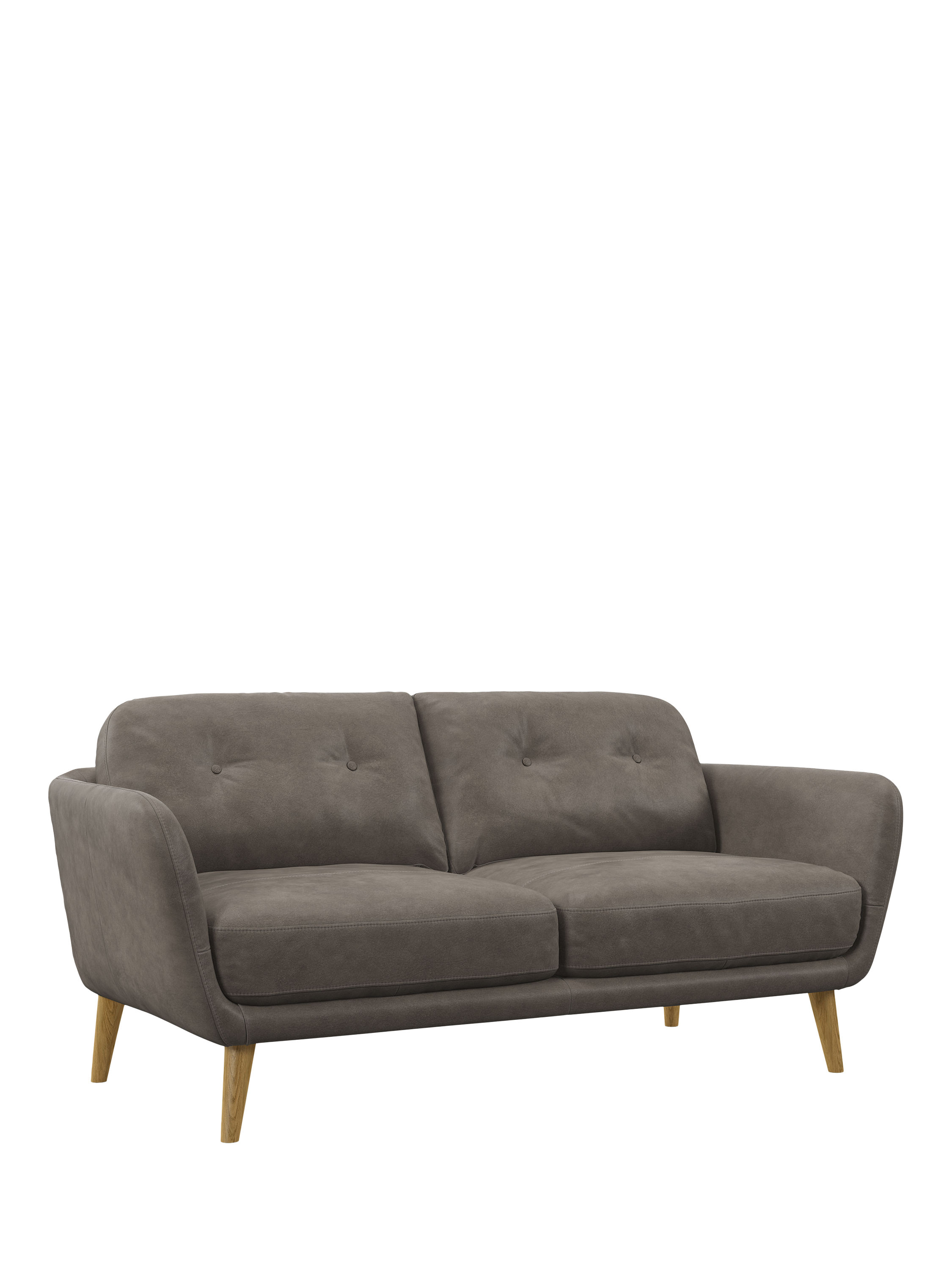 Arlo Range, John Lewis Arlo 2 Seater Leather Sofa, Light Leg, Demetra Grey