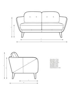 John Lewis Arlo Medium 2 Seater Leather Sofa, Light Leg - view 2, Matt Navy