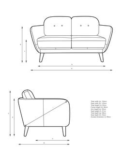 John Lewis Arlo Small 2 Seater Leather Sofa, Dark Leg - view 2, Demetra Green