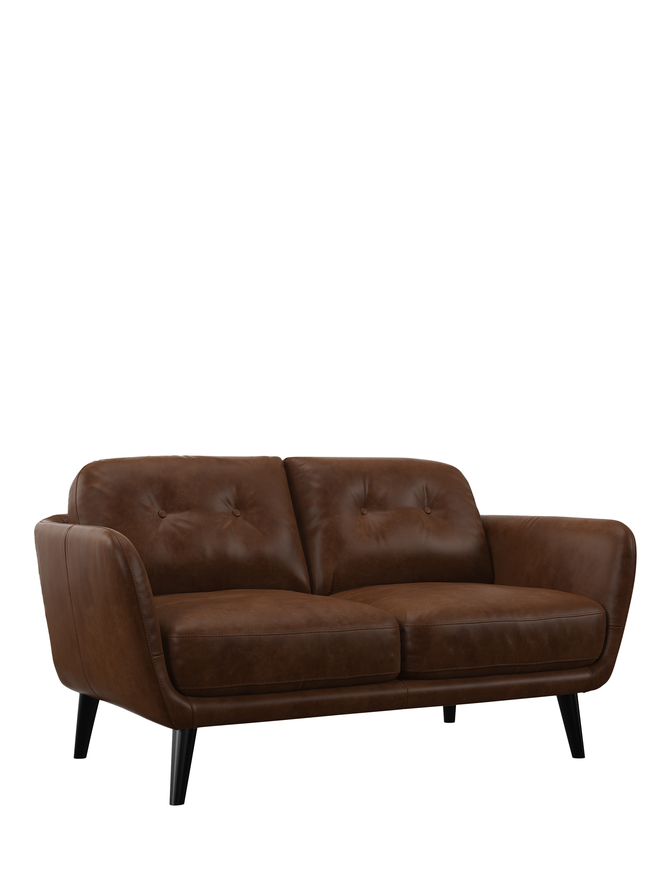 Arlo Range, John Lewis Arlo Small 2 Seater Leather Sofa, Dark Leg, Premium Cocoa