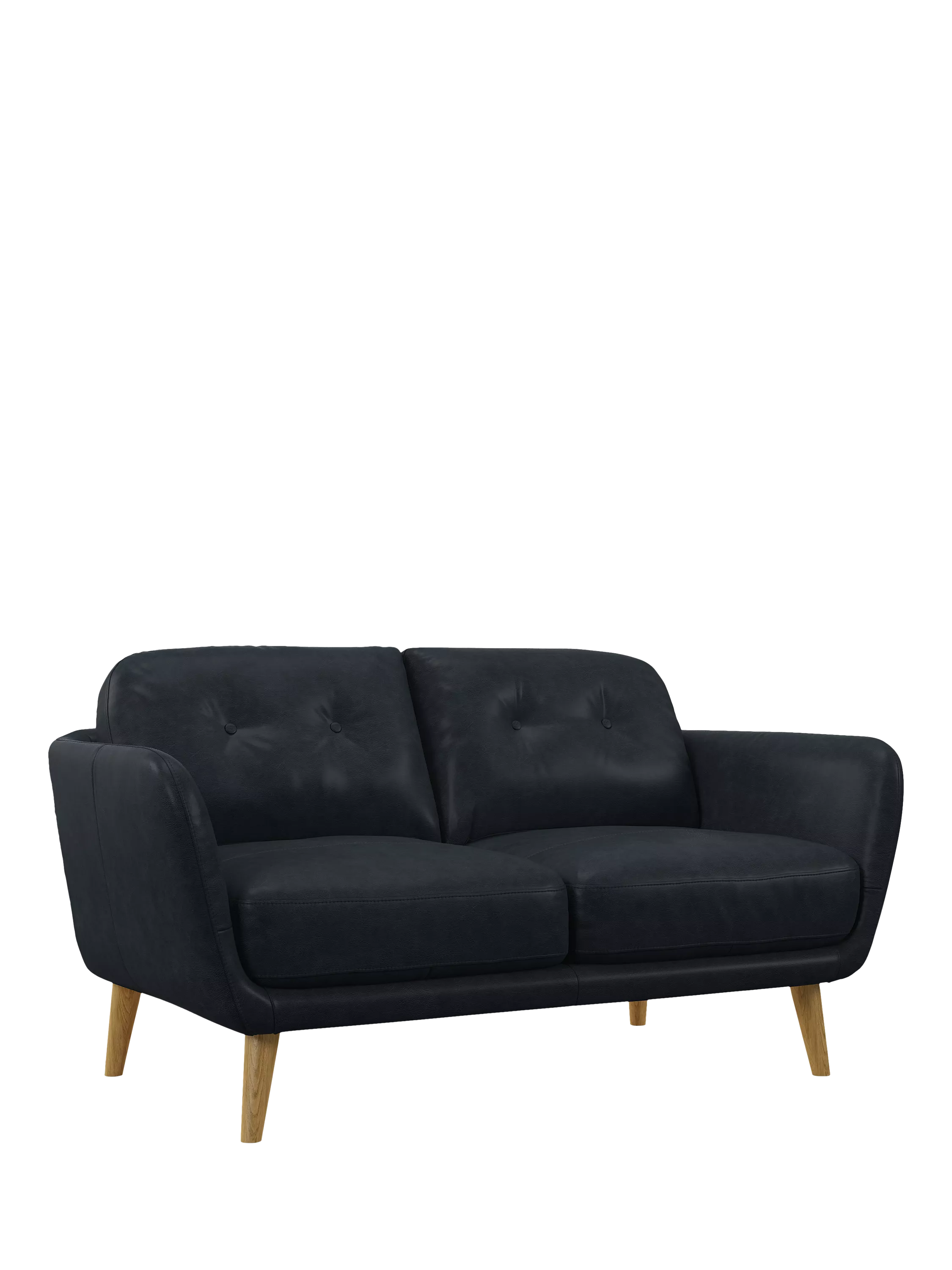 John Lewis Arlo Small 2 Seater Leather Sofa, Light Leg