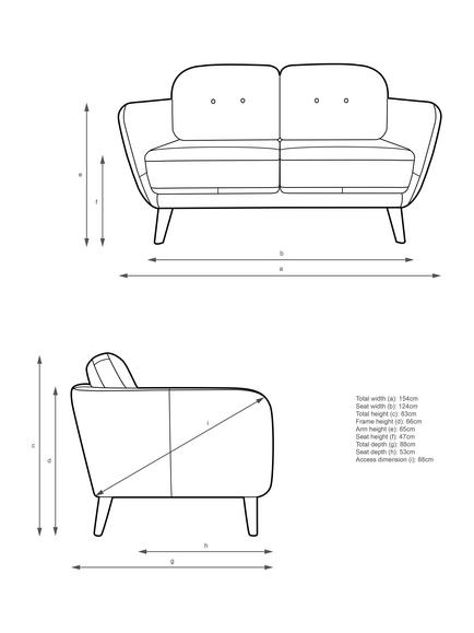 John Lewis Arlo Small 2 Seater Leather Sofa, Light Leg - view 2, Vintage Shadow
