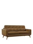 John Lewis Barbican Grand 4 Seater Leather Sofa, Light Leg, Demetra Light Tan