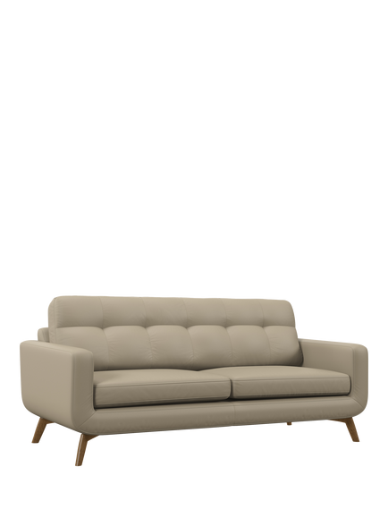 John Lewis Barbican Grand 4 Seater Leather Sofa, Light Leg, Matt Pearl
