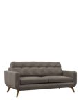 John Lewis Barbican Large 3 Seater Leather Sofa, Light Leg, Demetra Grey