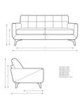John Lewis Barbican Large 3 Seater Leather Sofa, Light Leg, Matt Navy