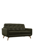 John Lewis Barbican Medium 2 Seater Leather Sofa, Light Leg, Demetra Green