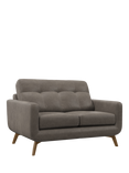 John Lewis Barbican Small 2 Seater Leather Sofa, Light Leg, Demetra Grey