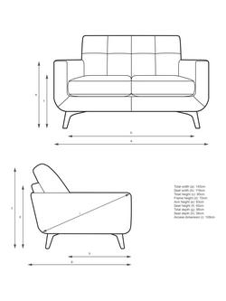 John Lewis Barbican Small 2 Seater Leather Sofa, Light Leg - view 2, Demetra Grey