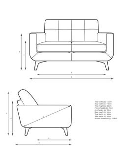 John Lewis Barbican Small 2 Seater Leather Sofa, Light Leg - view 2, Demetra Light Tan