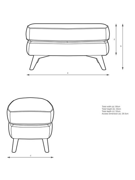John Lewis Barbican Leather Footstool, Light Leg - view 2, Demetra Grey