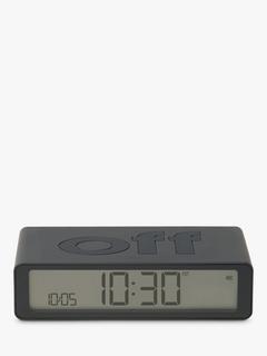 Lexon Flip Classic LCD Digital Alarm Clock, Dark Grey