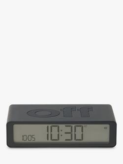 Lexon Flip Classic LCD Digital Alarm Clock, Dark Grey