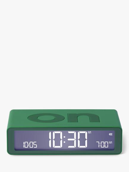 Lexon Flip Classic LCD Digital Alarm Clock, Dark Green, Dark Green