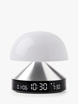 Lexon Mina Sunrise Lamp Alarm Clock, Polished Aluminium