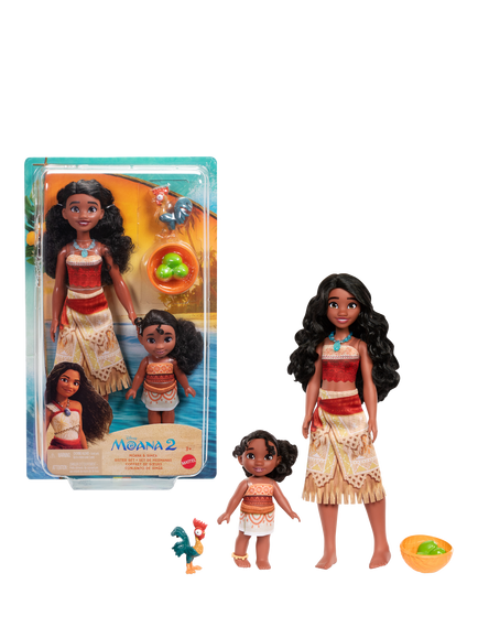 Disney Moana 2 Moana & Sister Simea Dolls Set, 5 Piece, Multi