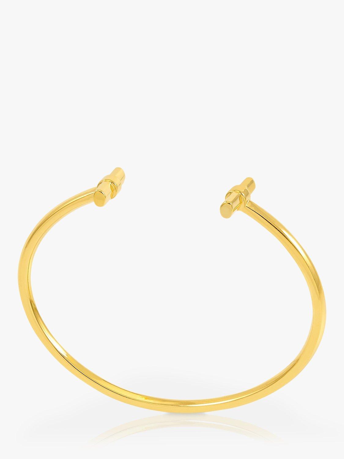 Product image 1 of 5, which shows Rachel Jackson London Adjustable T-Bar Bangle, Gold
