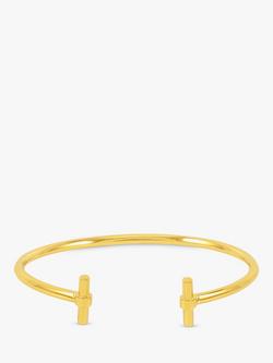 Rachel Jackson London Adjustable T-Bar Bangle, Gold - view 2, Gold
